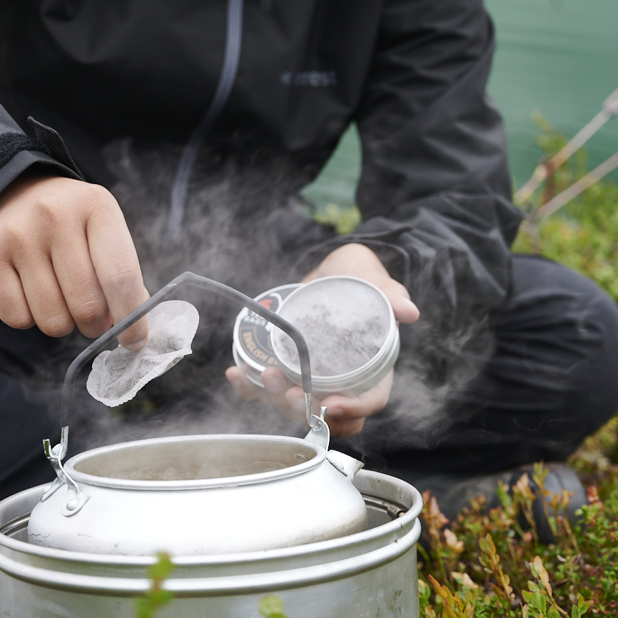 YeTea tepåse bryggs i Trangia-kök